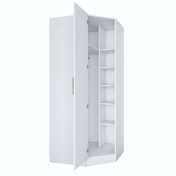 Hanah Home Armario Blanco con Estanterías BA140 - 4082 Hanah Home Armario Blanco con Estanterías BA140 - 4082
